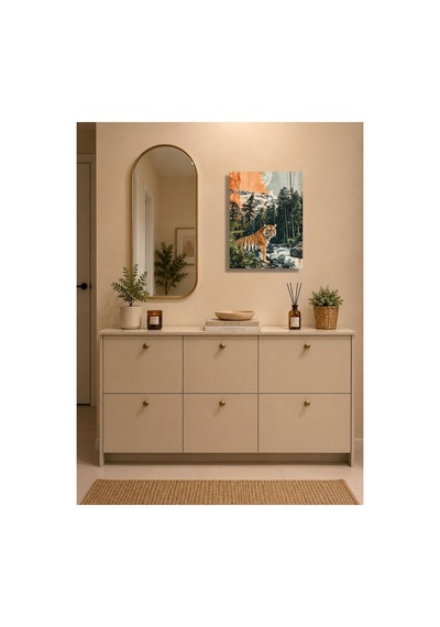 Kaplan Ve Dağ Manzaralı Metal Tablo - Vahşi Doğa Duvar Dekoru, Metal Poster Wall Art Çok Renkli - 923864739 Çok Renkli - 923864739 Çok Renkli
