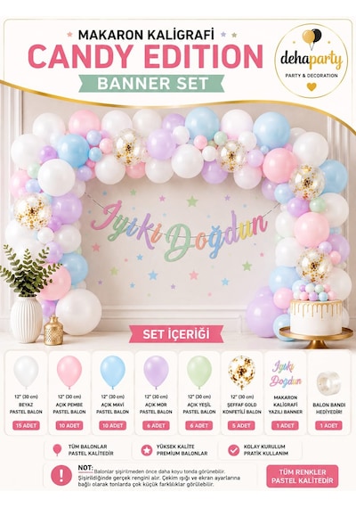 İyiki Doğdun Yazısı Gold Konfetili 52 Adet Makaron Pembe Mavi Lila Yeşil Balon Parti Konsepti Doğum Günü Seti Süs Çok Renkli İyiki Doğdun Yazısı Gold Konfetili 52 Adet Makaron Pembe Mavi Lila Yeşil Balon Parti Konsepti Doğum Günü Seti Süs Çok Renkli