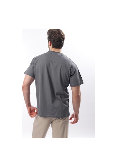 Madmext Füme Baskılı Regular Fit Erkek T-shirt E7107 Füme