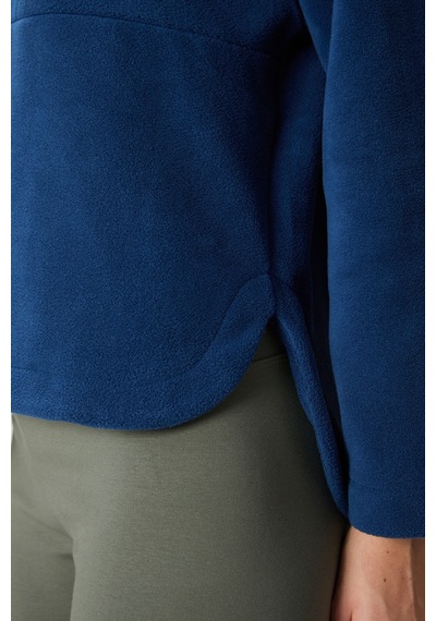 Tommy Life Parlament Kalın Yumuşak Dokulu Kapüşonlu Oversize Nakışlı Polar Kadın Sweatshirt -97286 Parlament Mavisi