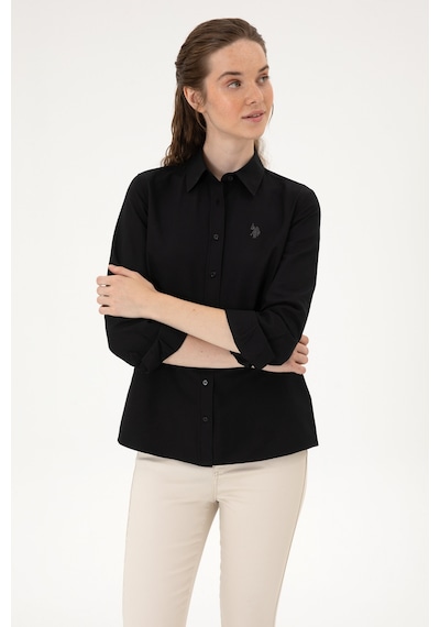 U.S. Polo Assn. Kadın Siyah Uzun Kollu Basic Gömlek 50316711-VR046