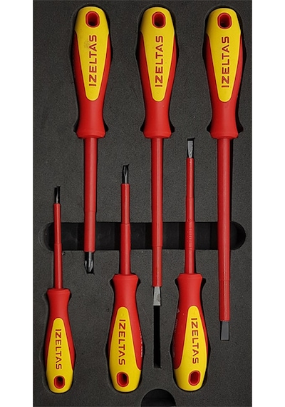 İzeltaş 4140009106 1000 V İzoleli Elektrikçi Tornavida Seti 6 Parça