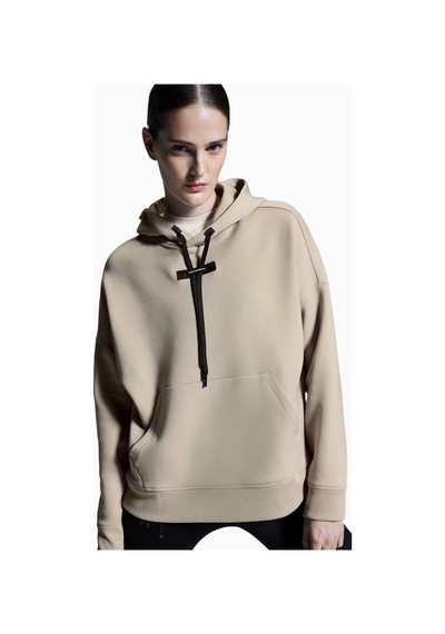 On Relaxed Hoodie Lumos Kadın Kapüşonlu Sweatshirt Bej
