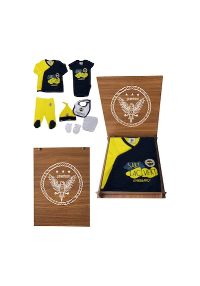 Fenerium Fenerbahçe Lisanslı Sarı - Lacivert Hastane Çıkışı Kanarya Ahşap Kutulu Lacivert - Sarı
