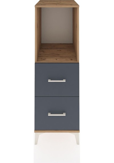 Kronos Dolap Tek Raflı 2 Çekmeceli 44x59x134 Çam-antrasit Çam