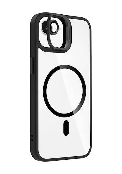 Adige Apple Uyumlu iPhone 16e Kılıf Etro Standlı + Kamera Lens Koruyucu Siyah
