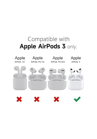 Soft Yumuşak Şeffaf Esnek Silikon Airpods 3 İle Uyumlu Kulaklık Kılıfı Ve Karabina Anahtarlık Şeffaf, Airpods 3 Diğer