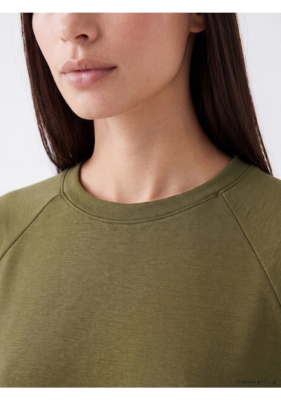 LC Waikiki Lc Waıkıkı Haki Soft Touch Oversize Kadın Sweatshirt