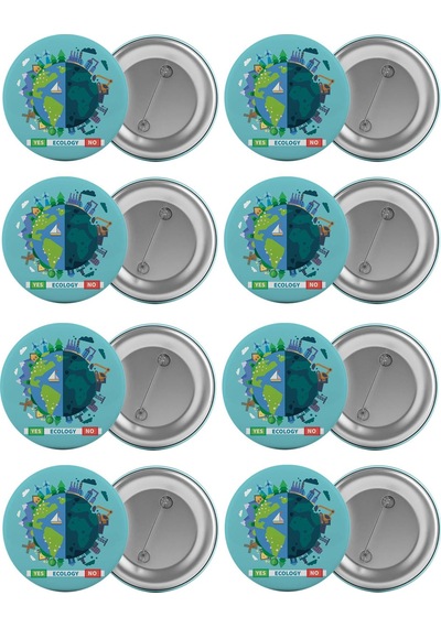 Çevre Koruma Haftası Çanta Rozeti Seti 8 Adet En Büyük Boy 5.8Cm (541731289)
