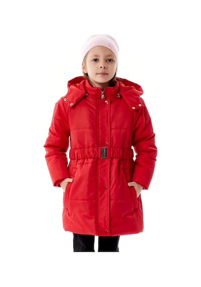 Benitto Kids Kız Çocuk Kapüşonlu Kışlık Şişme Mont 51352 Kırmızı