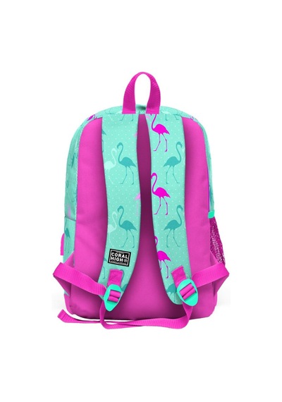 Coral High Kids Su Yeşili Neon Pembe Flamingo Desenli Dört Bölmeli USB Şarjlı Kulaklık Çıkışlı Okul Sırt Çantası 23275 Coral High Kids Su Yeşili Neon Pembe Flamingo Desenli Dört Bölmeli USB Şarjlı Kulaklık Çıkışlı Okul Sırt Çantası 23275