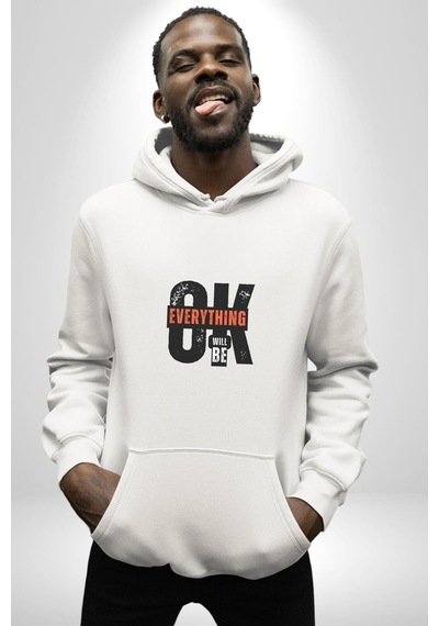 Hakim Xiyech Şampiyon Aslan Kadın Erkek Beyaz Kapüşonlu Sweatshirt Hoodie Beyaz