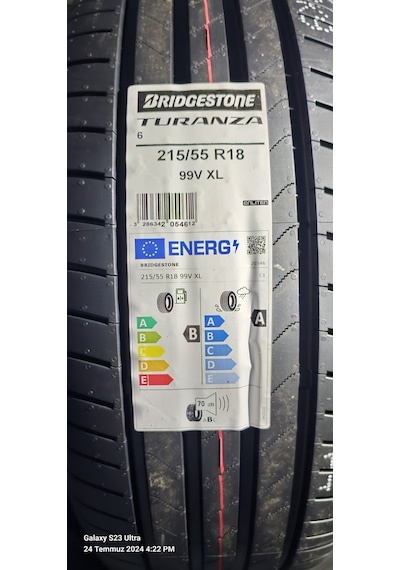 Bridgestone 215/55 R18 99V Turanza 6 Yaz Lastiği 2025