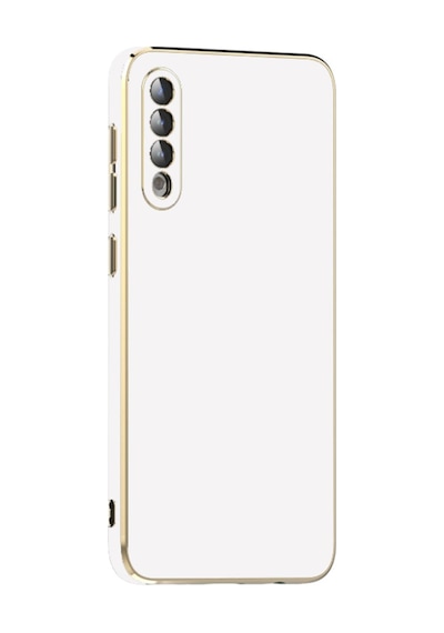 Fibaks Galaxy A50/a30s Uyumlu Kılıf Parlak Kenarlı Altın Işlemeli Kamera Korumalı Kapak
