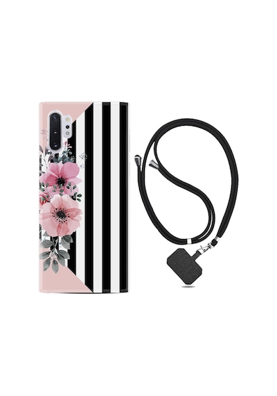 Samsung Galaxy Uyumlu Note 10 Plus Kılıf Desenli Silikon Boyun Askılı Flowers 4 1390
