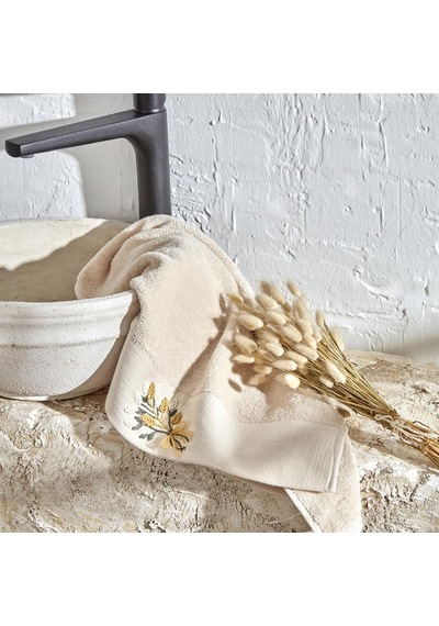 Comfort Touch Nakışlı%100 Pamuk Havlu Bej 30x50 Cm Çok Renkli
