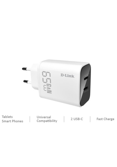 D-link Dpc-652/e 65w Çift Usb Type-c Çıkış Gan3 Şarj Adaptörü