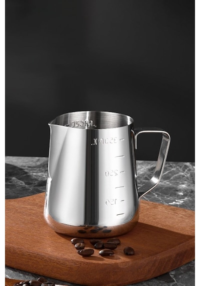 304 Çelik 350 Ml Kahve Süt Köpürtme Potu Sütlük Pitcher Cin502