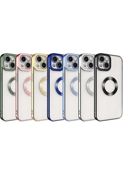 Apple Uyumlu iPhone 14 Kılıf Kamera Korumalı Logo Gösteren Zore Omega Kapak Derin Mor