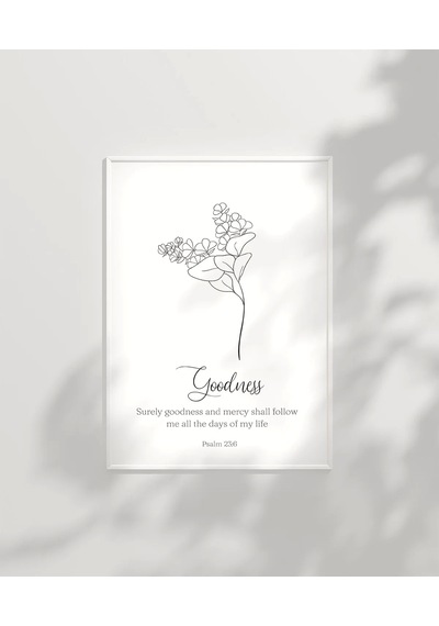 Çerçevesiz Poster Goodness Temalı Minimalist
