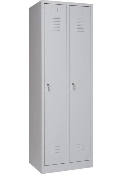 Metal Soyunma Dolabı 60x50x180cm, Elbise Dolabı, Kilitlenebilir Dolap, 2 Kapılı Dolap Gri