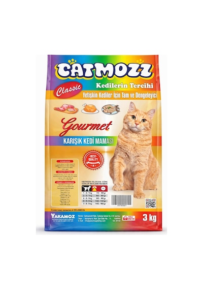 Catmozz Classic Mix Gourmet Karışık Yetişkin Kedi Maması 3 KG