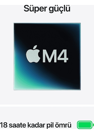 Apple MW103TU/A Macbook Air Apple M4 İşlemci 10 Çekirdek CPU 10 Çekirdek GPU 16 GB 512 GB SSD 13.6" Macos Dizüstü Bilgisayar