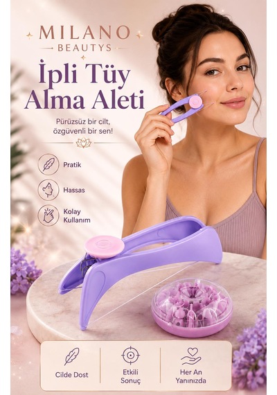 Milano Beautys İpli Tüy Alma Aparatı Yüz , Kaş, Bıyık, Yanak Tüy Alma Aleti