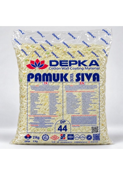 Depka Pamuk Sıva Dp44 2 Kg 7-8 M² İpek Sıva Alternatifi Isı Ve Ses Yalıtımlı Dekoratif Sıva