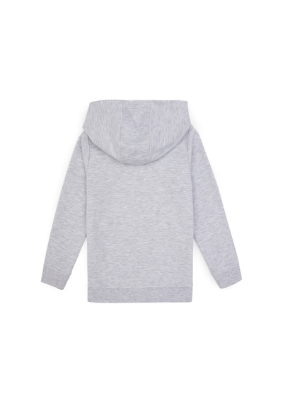 U.S. Polo Assn. Kız Çocuk Açık Gri Melanj Kapüşonlu Fermuarlı Sweatshirt 50316873-VR091