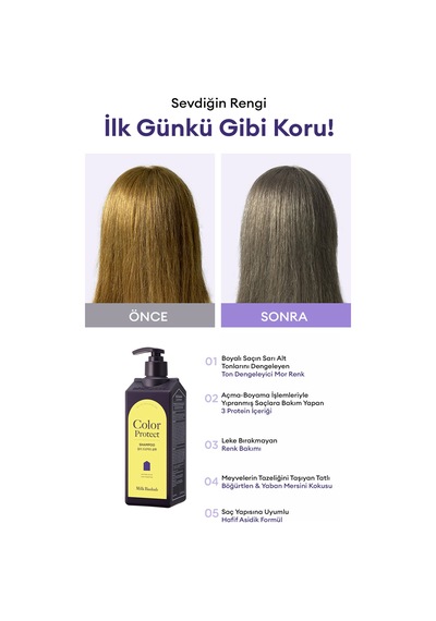 Sarı Tonları Nötrleyen, Renk Koruyucu Mor Saç Kremi Mılk Baobab Color Protect Treatment