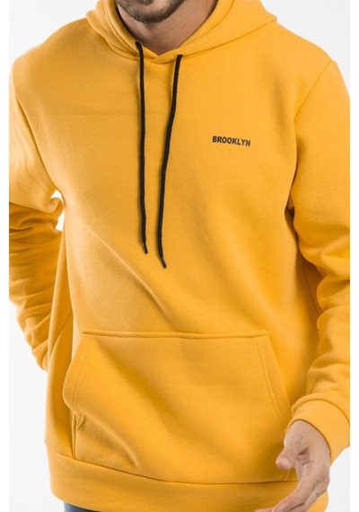 Süperlife Kapşonlu Uzun Kollu Baskılı Dar Kalıp İnce Erkek Sweatshirt Spr 2019k61 Haki