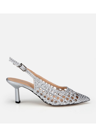 Hotiç Kadın Lame Örgü Detaylı Arkası Açık Kısa Topuklu Stiletto 01ayh322880a210 01ayh322880a210