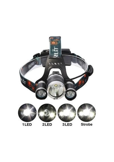 T6 Kafa Feneri 5000 Lumens 3xcree Xm-t6+2r5 Lamba Led Kamp L Tdrtr Çok Renkli