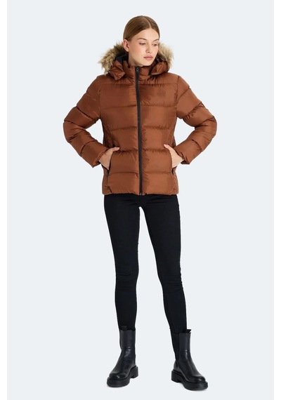 Slazenger Guest Kadın Puffer Şişme Mont Taba