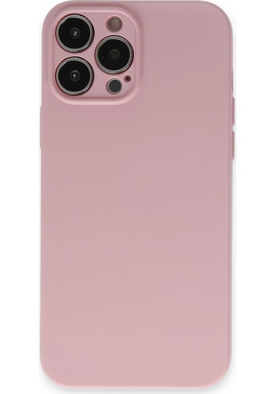 Apple Uyumlu iPhone 13 Pro Kılıf Nano İçi Kadife Silikon Pembe\