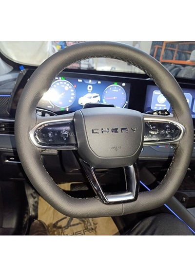 Dikişli Direksiyon Kılıfı Siyah Deri Siyah Dikişli Chery Tiggo 7 Pro İçin Renkli