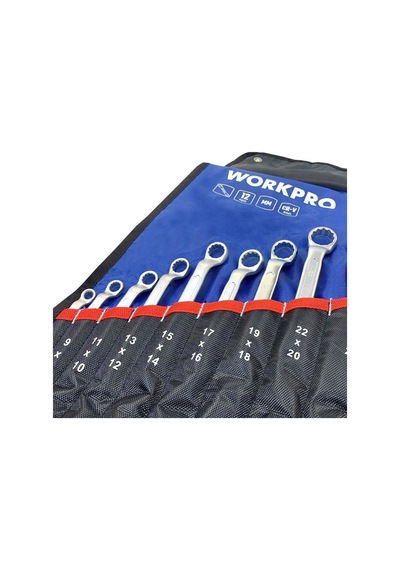 Workpro Wp202510 6-32mm 12 Parça Cr-v Profesyonel İki Ağızlı Yıldız Anahtar Takımı + Bez Taşıma Kılıfı Fr Wp202510