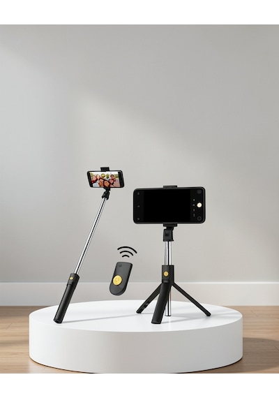 Selfie Çubuğu Tripod Manyetik Bluetooth Uzaktan Kumandalı