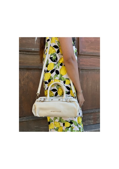 Just Polo Kadın Gold Detaylı Silindir Tasarım El Ve Omuz Çantası Shoulder Bag Ebat : 27 X 13 Cm Krem