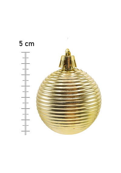 Waldern 5 Cm 12li Cici Top Parlak Yılbaşı Ağaç Süsü Gold Yatay Diğer