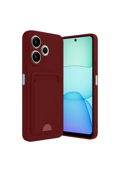 Uryport Xiaomi Redmi 13 4g Kılıf Kelvin Kartvizitli Silikon - Bordo