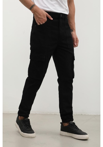 Banny Jeans Erkek Kargo Cep Jean Pantolon Siyah