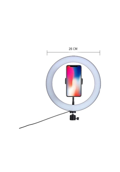 Rgb Işıklı 26 Cm 10 İnç Çok Renkli Led Ring Light 2.1m Tripot Youtube Tiktok Make Up Çekim Işığı