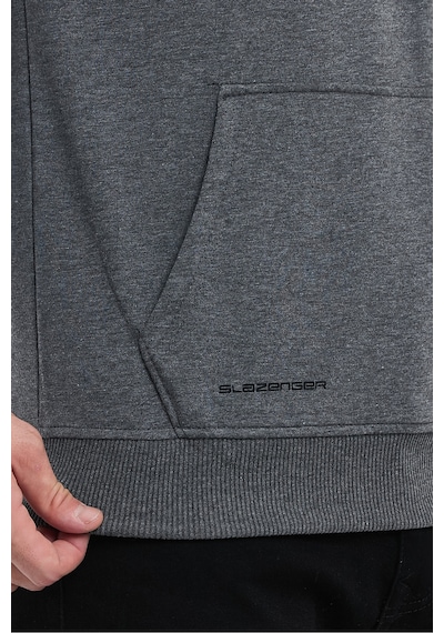 Slazenger Obra In Erkek Kapüşonlu Cepli Koyu Gri Sweatshirt Koyu Gri