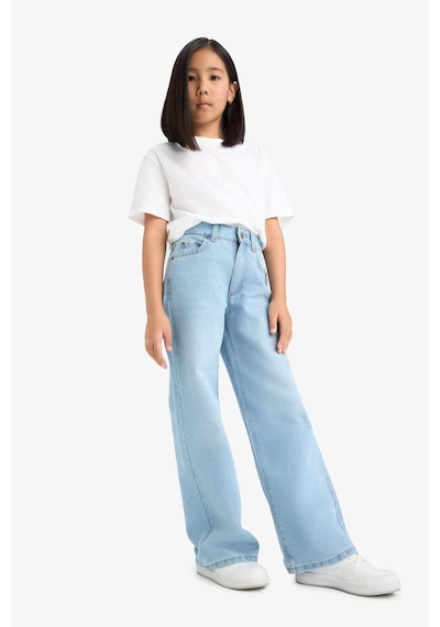 Defacto Kız Çocuk Straight Wide Standart Paça Jean Pantolon E7322a825aunm39 Mavi