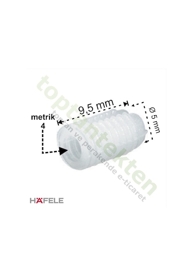 Hafele Dübel Açılan Plastik Beyaz 5X9.5Mm