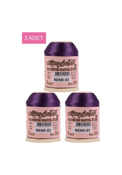 3 Adet Altınbaşak Oya Ve Dantel İpi 20 Gr - Royaleks - No: 063