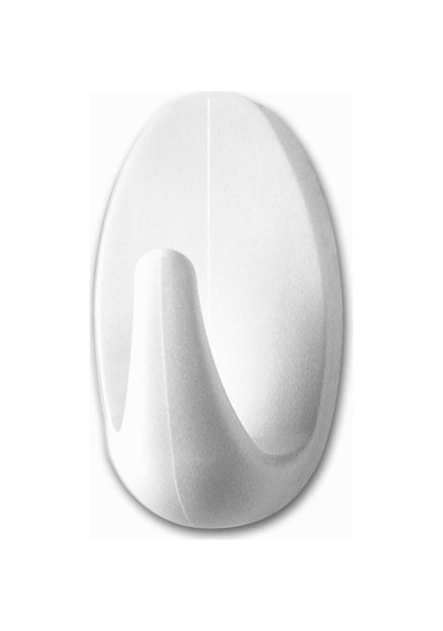 Yapışkanlı Askı, İz Bırakmadan Sökülebilir, Beyaz, Oval Beyaz