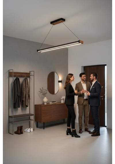 Vega Gold Lineer Led Sarkıt Avize Kumandalı Dim Edilebilir Aşağı Işık Doğal Işık